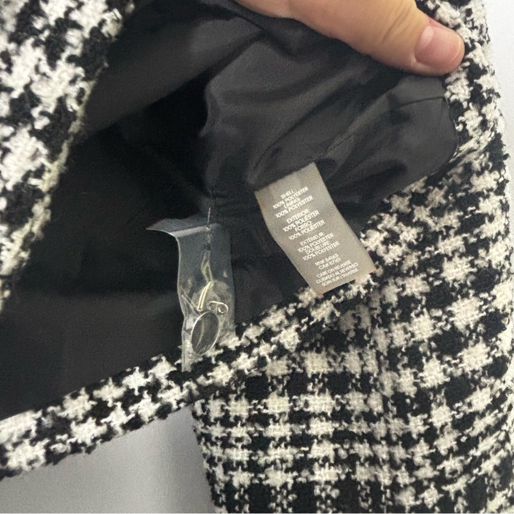 Calvin Klein Women's Plaid Tweed Cropped Blazer Size 16 - Picture 10 of 10